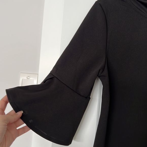 PinkBlush Black Fitted Ruffle Sleeve Maternity Dress - Picture 3 of 4